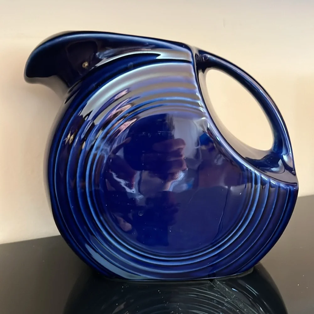 Fiesta ware disc pitcher -  cobalt blue